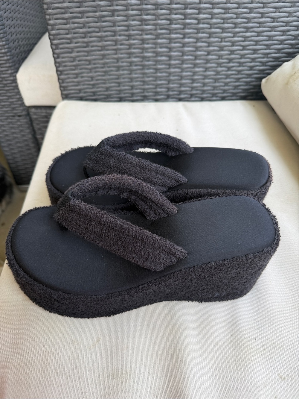 Skims black Terry Cloth Sandals